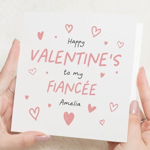 Personalisierte Valentinstagskarte für Verlobte, Valentinstagskarte für Verlobte, Geschenk für Sie, Valentinstagskarte, Verlobte, Valentinstagskarte, fast Ehefrau