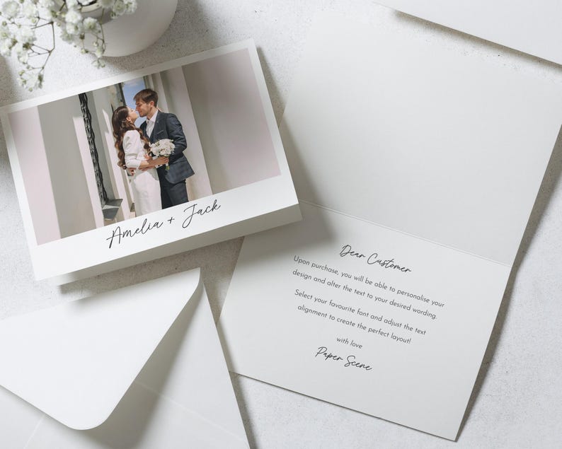 Custom Thank You Cards Wedding With Photo, Wedding Photo Thank You ...