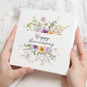 Biglietto di anniversario, biglietto di buon anniversario, biglietto floreale, biglietto per coppia, biglietto per lei, biglietto per lui, biglietto personalizzato