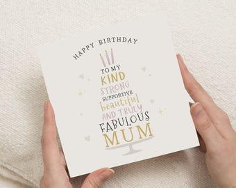 Birthday Card for Mum, Happy Birthday Mum Card, Birthday Card for Her, Mum Birthday Card, Personalised Birthday Card for Mum