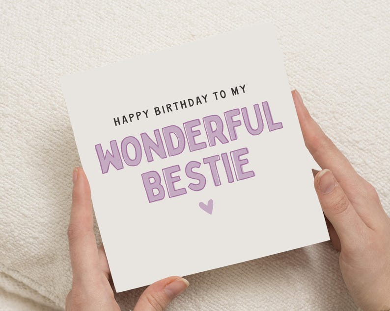 Carte d'anniversaire meilleure amie, carte d'anniversaire personnalisée Bestie, carte d'anniversaire Bestie, cadeau d'anniversaire pour meilleure amie, joyeux anniversaire Bestie image 1