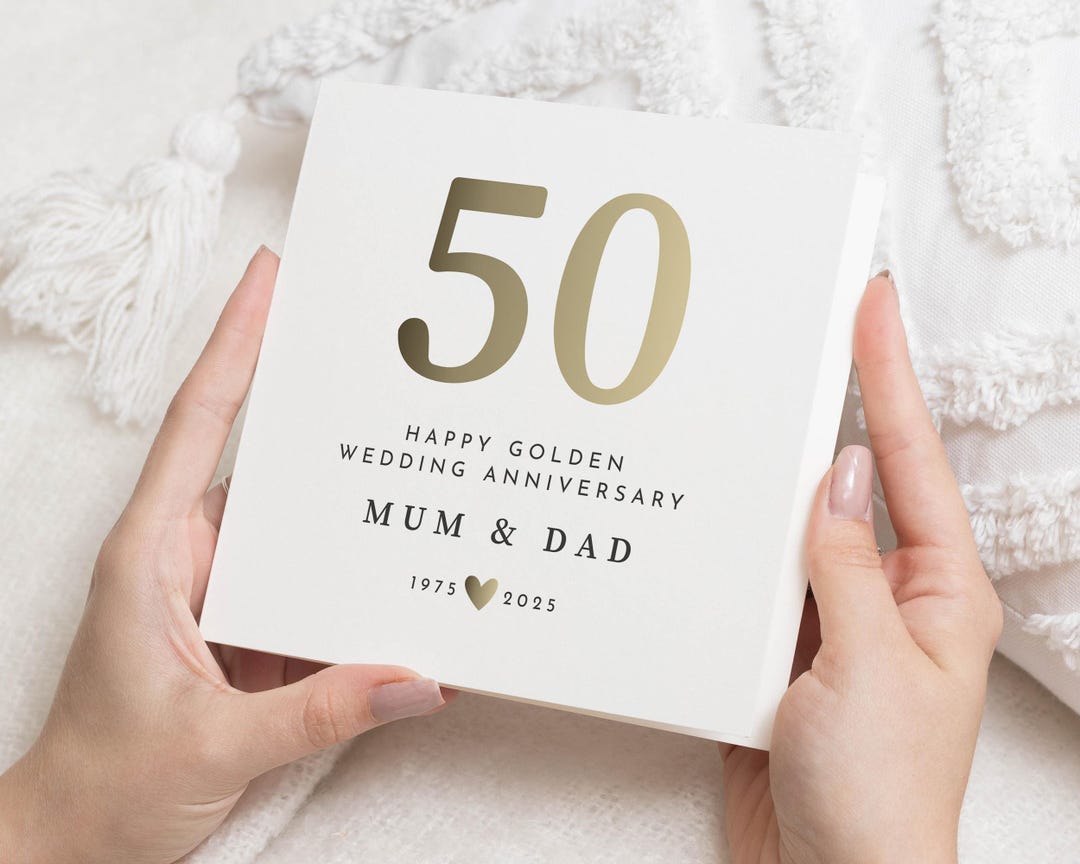 Mum And Dad Golden Wedding Anniversary Card