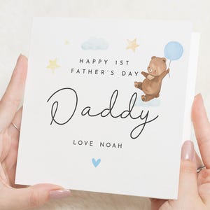 First Fathers Day Card, 1st Fathers Day Card from Baby, Personalised Fathers Day Card, Daddy Bear Card, Cute Fathers Day Card