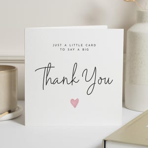 Une petite carte pour un grand merci, carte de remerciement personnalisée, carte de remerciement, cadeau de remerciement, carte de remerciement spéciale, pour un ami