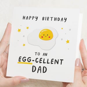 Geburtstagskarte für Papa, lustige Geburtstagskarte für ihn, Egg Pun Geburtstagskarte, süße Geburtstagskarte für Papa, alles Gute zum Geburtstag Papa