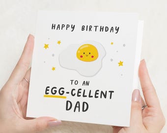 Huxters Geburtstagskarte Für Väter – ‚Have An Eggsellent Daddy‘ Mit Lustigem Design & Recycelbarem Umschlag
