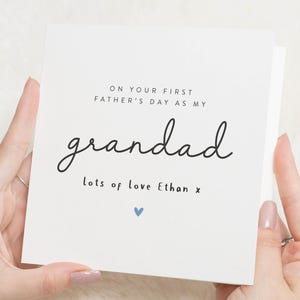 First Fathers Day Card for Grandad, Personalised Fathers Day Card, Fathers Day Card from Grandchild, Fathers Day Card for Him