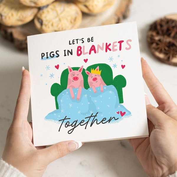Husband Christmas Card, Boyfriend Christmas Card, Christmas Card Husband, Christmas Card Boyfriend, Pigs In Blankets Card, Girlfriend, Wife