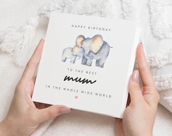 Mum Birthday Card, Birthday Card For Mummy, Elephant Birthday Card, Mum Birthday Card, Birthday Card Mummy, Mom Birthday Gift For Her