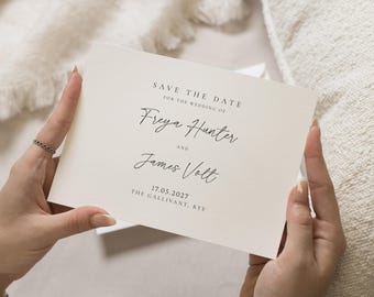 Personalised Save the Date Card, Wedding Save the Date Card, Simple Save the Date, Custom Save the Date, Minimalist Save the Date Card