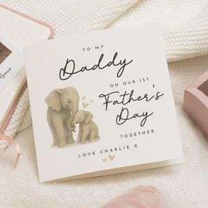 Fathers Day Card from Baby, 1st Fathers Day Card, Daddy Fathers Day Card, Personalised Elephant Card, Fathers Day Card for Him