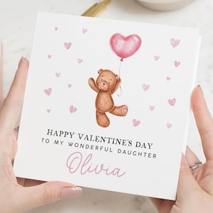 Carte de Saint-Valentin pour fille, carte de Saint-Valentin fille, carte de Saint-Valentin fille, carte de Saint-Valentin carte ma fille, pour les enfants