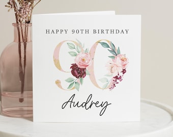 90th Birthday Card For Her, Nan 90th Birthday Card, 90th Gift For Mum, Great Grandma 90th Milestone Birthday Gift, 90th Birthday Wishes