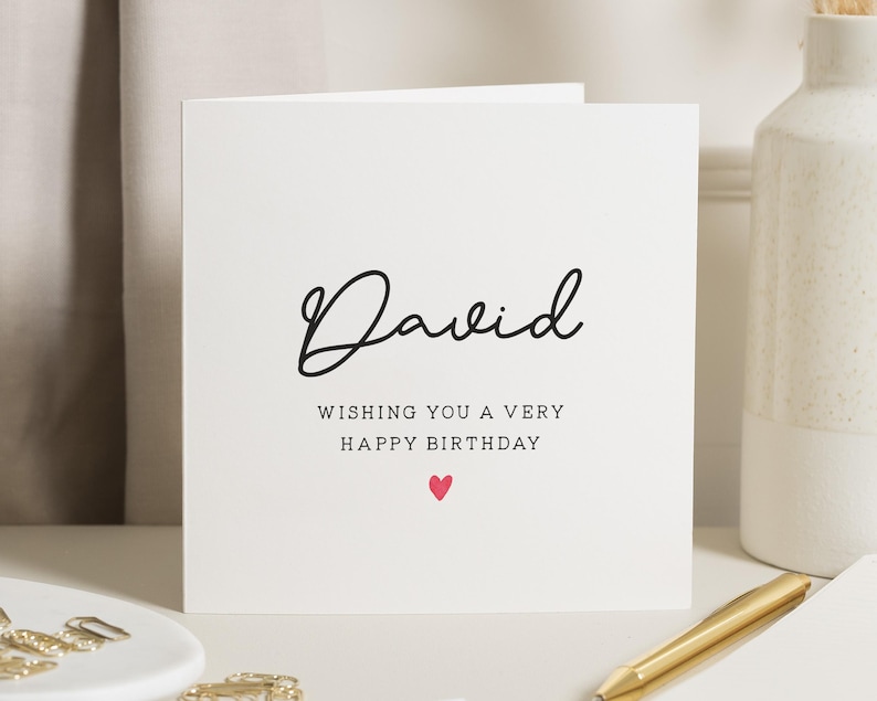 Carte d'anniversaire personnalisée homme, carte de joyeux anniversaire pour lui, carte de joyeux anniversaire garçon, carte d'anniversaire homme, carte d'anniversaire fils, neveu, petit-fils image 1