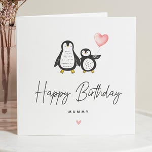 Carte d'anniversaire maman pingouin, carte d'anniversaire maman, carte d'anniversaire pour maman, carte d'anniversaire maman, carte d'anniversaire maman, cadeau d'anniversaire maman pour elle