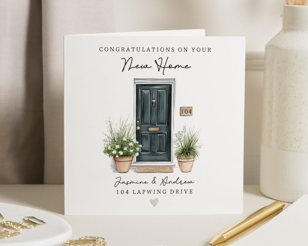 New Home Card, Personalised New Home Card, Housewarming Card ...
