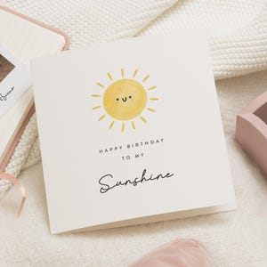 Tarjeta de cumpleaños para ella, tarjeta de cumpleaños para una amiga, linda tarjeta de cumpleaños con un rayo de sol, tarjeta de cumpleaños para una hija, tarjeta de feliz cumpleaños