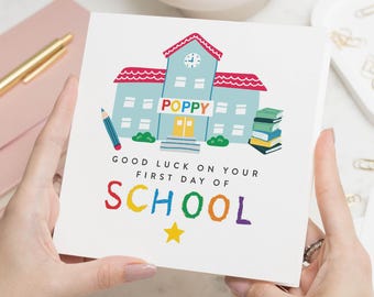 Good Luck First Day Of School Card, Personalised First Day Of School Gift, Happy 1st Day Of School, Back To School, Primary School 1st Day
