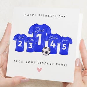 Cartão de Dia dos Pais, Cartão personalizado de Dia dos Pais, Cartão de futebol para pais, Cartão de Dia dos Pais para crianças, Cartão de pai personalizado, Cartão de camisa de futebol