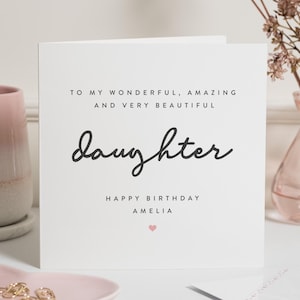 Carte d'anniversaire fille pour elle, carte d'anniversaire fille spéciale, cadeau d'anniversaire pour fille, cadeau d'anniversaire fille, de la part de maman et papa