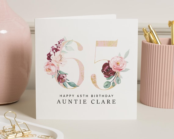 65th Birthday Card For Her, Mum 65th Birthday Card, 65th Gift For Friend, Grandma 65th Milestone Birthday Gift, Sister 65th Birthday Wishes