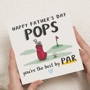 Fathers Day Card for Pops, Golf Fathers Day Card, Funny Fathers Day Card, Fathers Day Card for Him, Personalised Fathers Day Card