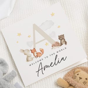 Nieuwe babykaart, kaart voor babymeisje, kaart voor nieuwe babyjongen, Welcome To The World-kaart, kaart voor nieuwe baby, nieuwe babycadeaus, kaart pasgeboren meisje
