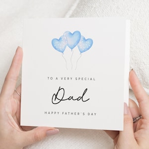 Fathers Day Card for Dad, Happy Fathers Day Card, Special Dad Card, Fathers Day Card from Daughter, Blue Heart Balloons Card