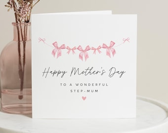 Step Mum Mother's Day Card, Happy Mothers Day Card Step Mum, Card For Mothers Day, Step Mum Mothers Day Cards, Bonus Mum Mothers Day Card