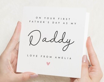 Första fars dag-kortet från bebisen, fars dag-kort till pappa, personligt fars dag-kort, fars dag-kort från dottern