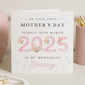 1. Muttertagskarte, als meine Nanny, Muttertagskarten für Oma, glückliche Muttertags-Nanny, erster Muttertag als meine Nan, für Nanna, Oma