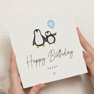 Papa Geburtstagskarte, süße Geburtstagskarte für Papa, Papa Pinguin Karte, Papa Geburtstagsgeschenk, Papa Geburtstagsgeschenk für ihn, von Baby, Kinder