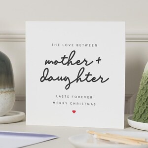 Carte de Noël pour fille, carte de Noël pour maman, carte de Noël pour mère, carte de Noël pour fille, et pour maman, fille d'une maman, carte de Noël