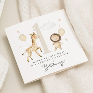 1. Geburtstagskarte Mädchen, erste Geburtstagskarte für Mädchen, personalisierte 1. Geburtstagskarte, Mädchen 1. Geburtstagskarte, 1. Geburtstags-Mädchengeschenk