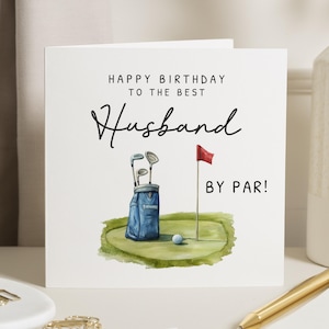 Geburtstagskarte für Ehemann, Ehemann-Geburtstagskarte, Golf-Geburtstagskarte, Geburtstagskarte für ihn, lustige Ehemann-Karte, Golf-Liebhaber-Karte