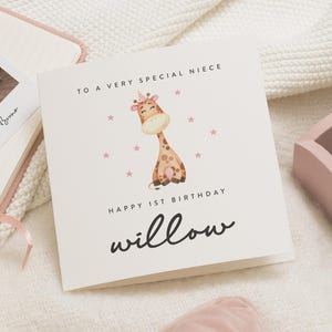 Carte d'anniversaire nièce, carte 1er anniversaire nièce, cadeaux d'anniversaire nièce, joyeux 1er anniversaire nièce, carte premier anniversaire nièce, cadeau pour nièce