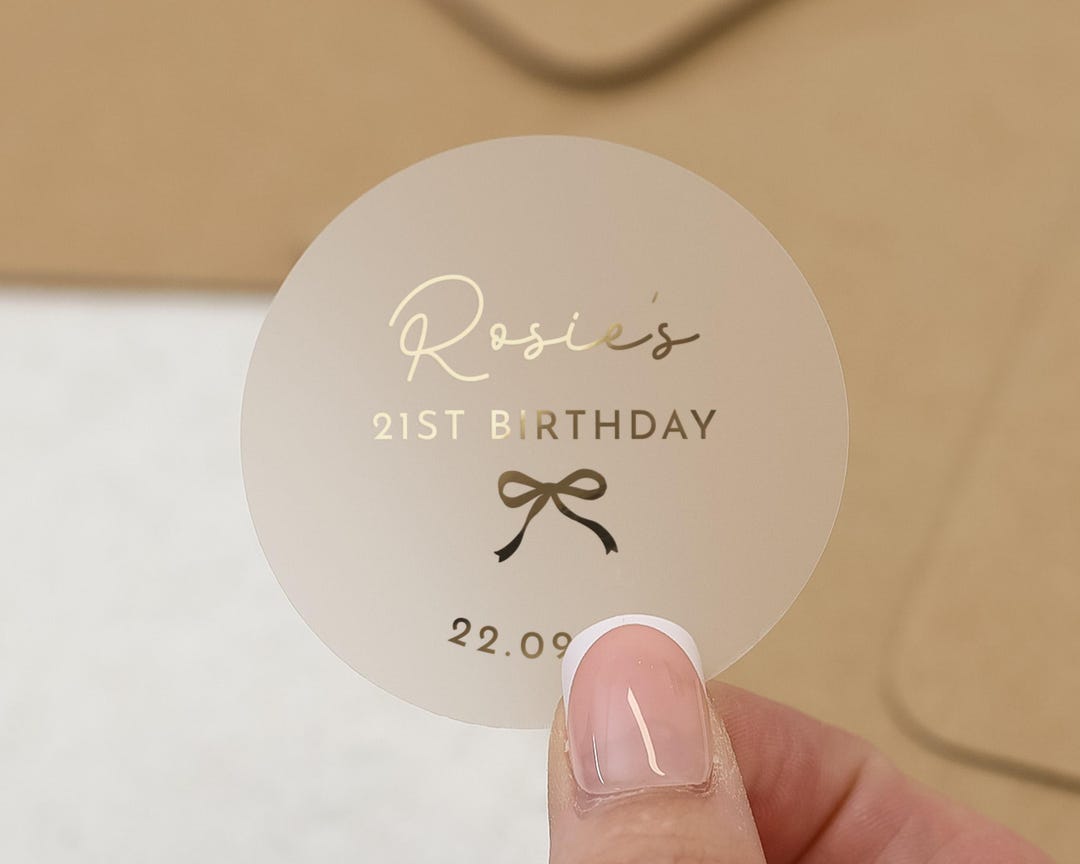 21st Birthday Sticker, Personalised Birthday Sticker, Birthday Party ...