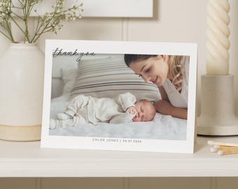 Personalisierte Baby-Dankeschön-Karten, Foto-Dankeschön-Karte, Geburtsankündigungskarte, Minimale Baby-Dankeschön-Karten, neue Baby-Dankeschön-Karte