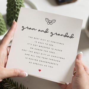 Großeltern Weihnachtskarte, Oma und Opa Weihnachtskarte, personalisierte Weihnachtskarte Nan und Opa, für Großeltern, Pops, Nanny