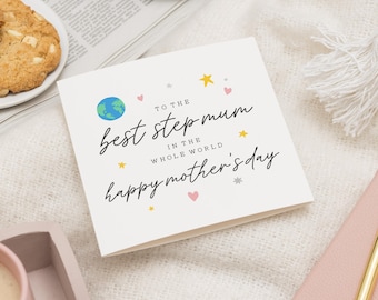 Step Mum Mother's Day Card, Happy Mothers Day Card, Card For Mothers Day, Step Mum Mothers Day Cards For Her, Bonus Mum Mothers Day Card
