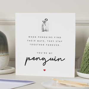 Carte de Noël pingouin, carte de Noël petit ami, carte de Noël mari, carte de Noël petit ami, pour mari, cadeau de Noël petit ami