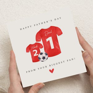 Fathers Day Card for Dad, Personalised Football Shirt Card, Fathers Day Card from Son, Cute Fathers Day Card, Football Dad Card