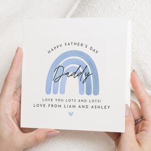 Carte de fête des pères pour papa, carte de fête des pères personnalisée, carte d'enfants, jolie carte de fête des pères arc-en-ciel, carte de fête des pères pour lui