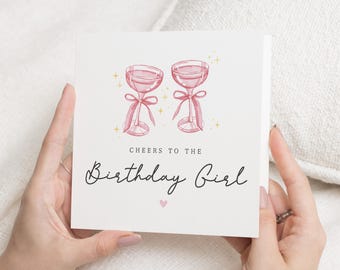 Cheers To The Birthday Girl, Birthday Card For Her, Personalised Birthday Card Niece, Birthday Gift For Daughter, Friend Birthday Gift