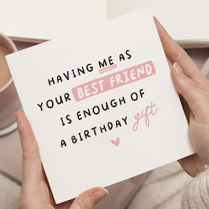 Carte d'anniversaire Bestie, carte d'anniversaire drôle, meilleur ami, cadeau d'anniversaire meilleur ami, carte d'anniversaire pour elle, carte pour un ami, cadeau Bestie