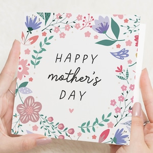 Biglietto d'auguri floreale per la festa della mamma, biglietto di auguri per la festa della mamma, biglietto per la festa della mamma, biglietti per la festa della mamma per lei, biglietto personalizzato per la festa della mamma, regalo