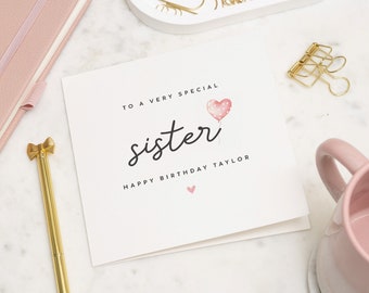 Personalised Sister Birthday Card, Special Sister Birthday Card, Birthday Card For Sister, Birthday Gift Sister, Special Sister, Cute Card