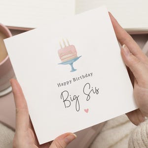 Carte d'anniversaire pour soeur, carte d'anniversaire grande soeur, carte d'anniversaire pour elle, jolie carte d'anniversaire, carte d'anniversaire personnalisée, carte de gâteau