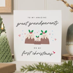 Urgroßeltern Weihnachtskarte, Weihnachtskarte Urgroßeltern, erstes Weihnachten als Urgroßeltern, Uroma, Granpa Weihnachtskarte