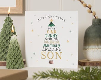 Christmas Card for Son, Happy Christmas Card for Son, Son Christmas Card, Personalised Christmas Card for Son, Cute Christmas Card